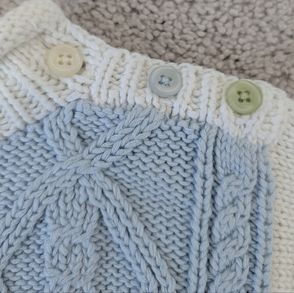 Hanna Andersson Roll Neck Cableknit Sweater Animals Knit Size 6-12 Months 70 - Picture 5 of 15